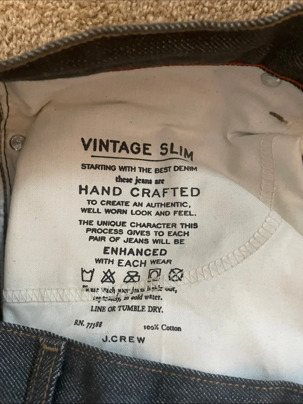 J. Crew Men's Straight Jeans in Dark Charcoal 32x34
